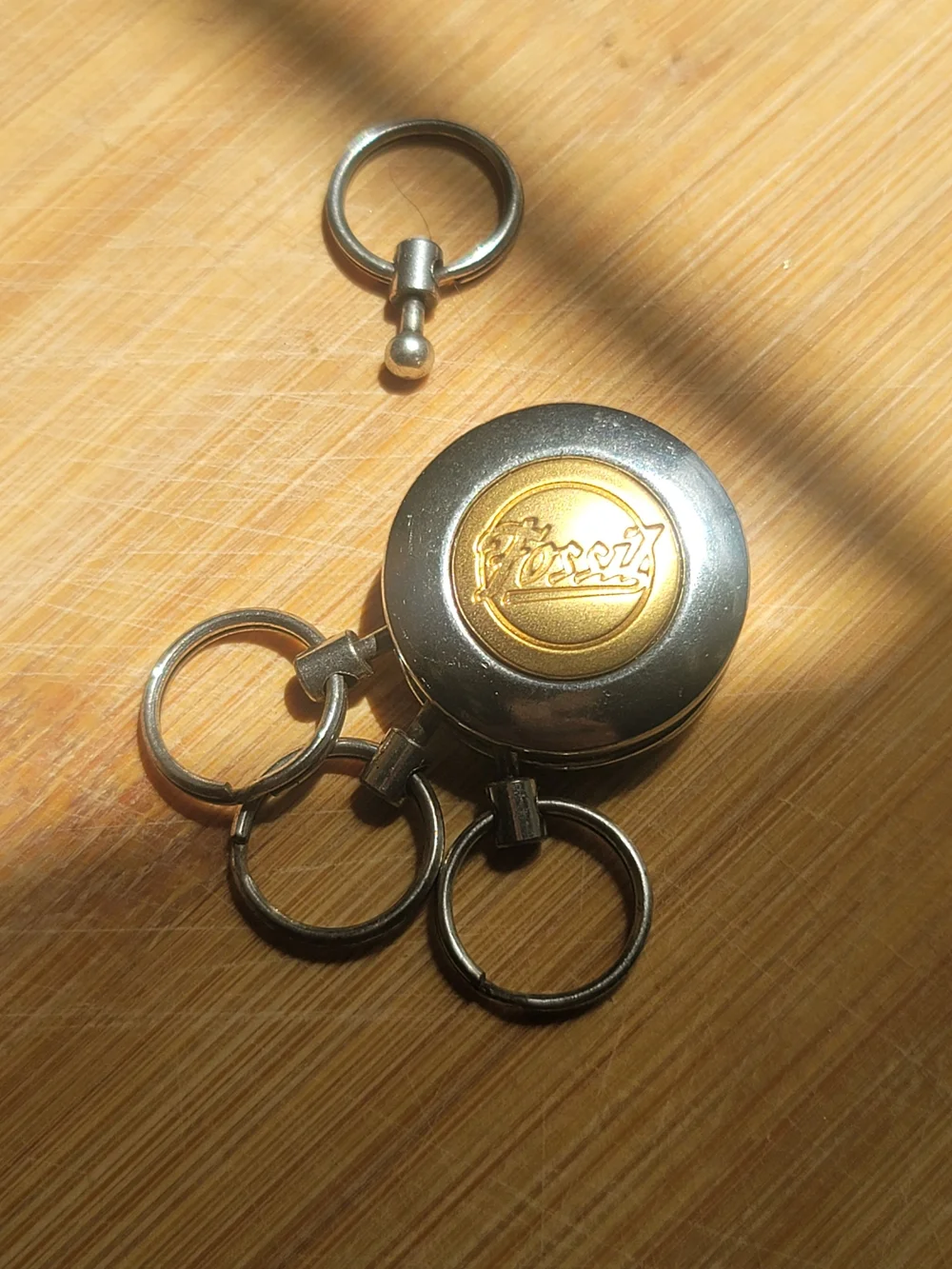 Vintage Fossil Gold & Silver Multi-Ring Key Organizer